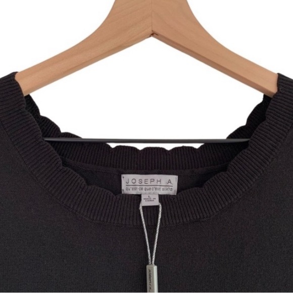 Joseph A. Black Scalloped Sweater - Picture 7 of 10